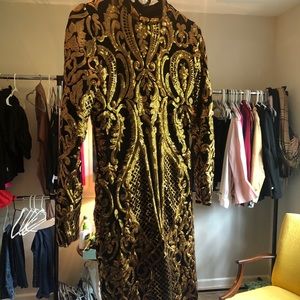 Gold and black sequin Dress